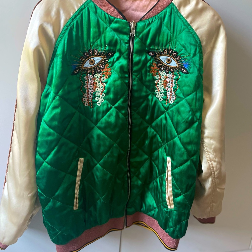 SOLD - Beautiful, reversible Scotch and Soda, satin bomber jacket